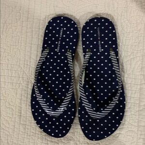Tommy Hilfiger Blue and White Polka Dot Sandals